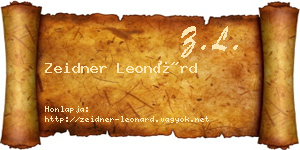 Zeidner Leonárd névjegykártya