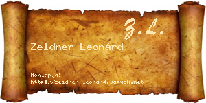 Zeidner Leonárd névjegykártya