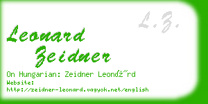 leonard zeidner business card